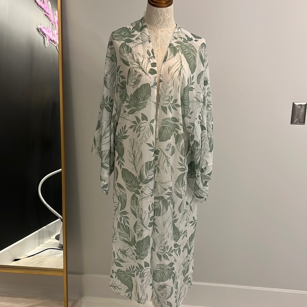 Tropical kimono  or swimsuit cover